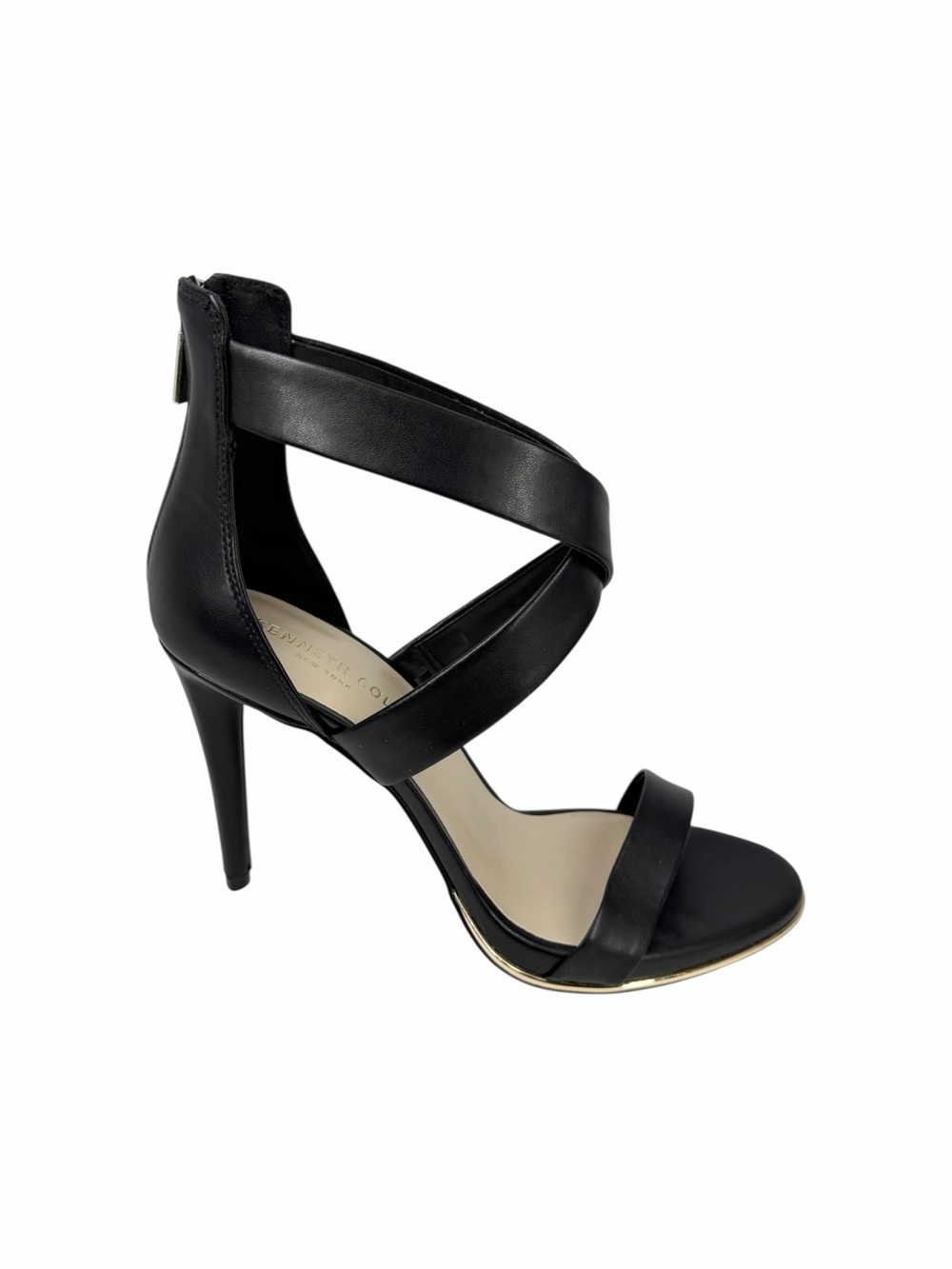 Kenneth Cole New York Women's Brooke Cross Heeled Sandals Black Size 9M